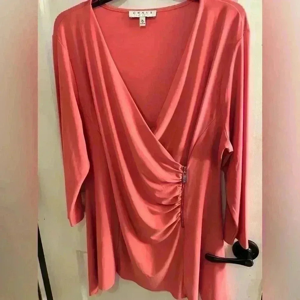 Chaus New York top with zipper detail sz XL